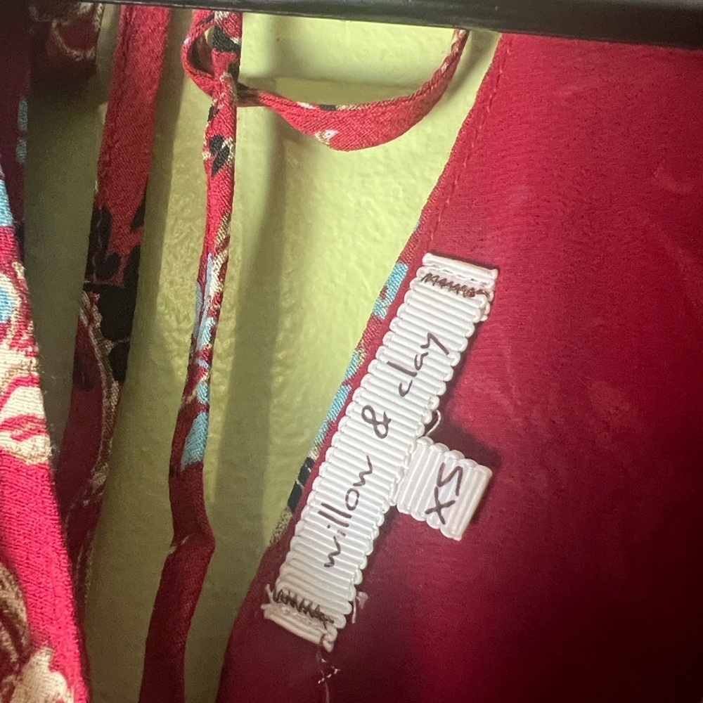 Willow & clay XS red long sleeve bohemian dress - Picture 5 of 6